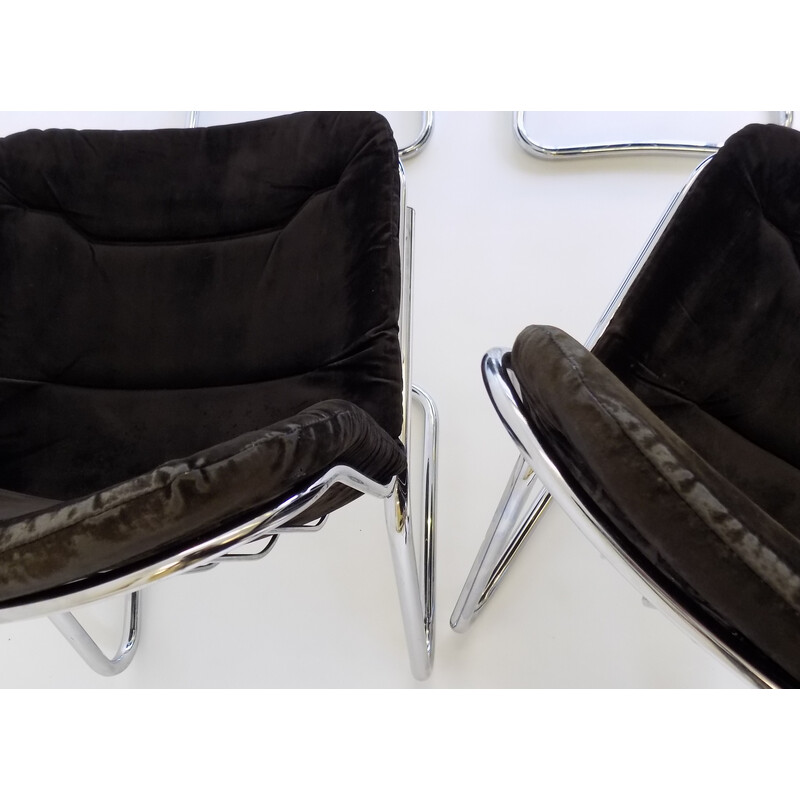 Set of 4 vintage Rima cantilever armchairs by Gastone Rinaldi