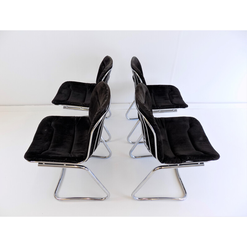 Conjunto de 4 poltronas Rima cantilever vintage por Gastone Rinaldi