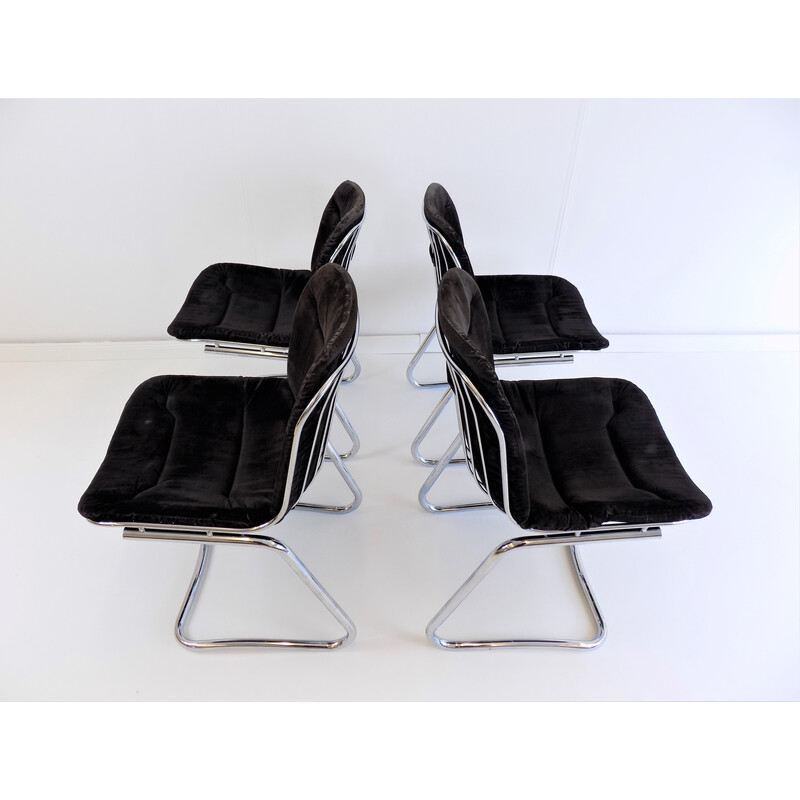 Conjunto de 4 sillones voladizos vintage Rima de Gastone Rinaldi