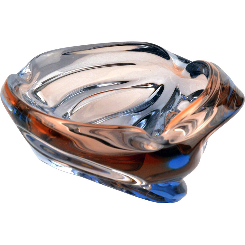 Vintage glass bowl by J. Hospodka for Chribska Sklarna, Czechoslovakia 1960