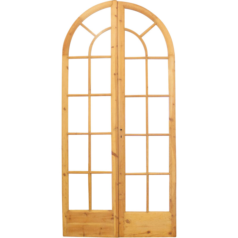 Pair of vintage French doors with mirrors