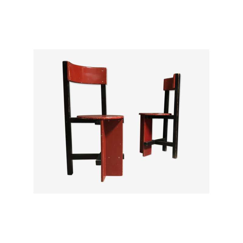 Pair of vintage Piet Blom Bastille chairs, 1960
