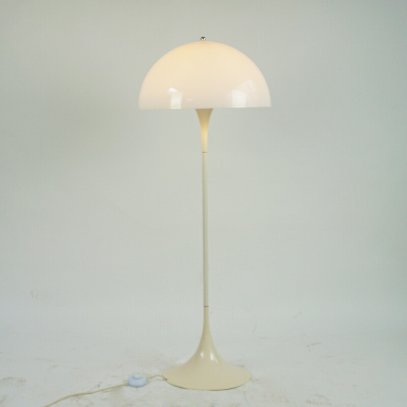 Lampada da terra Panthella bianca vintage di Verner Panton per Louis Poulsen, 1971