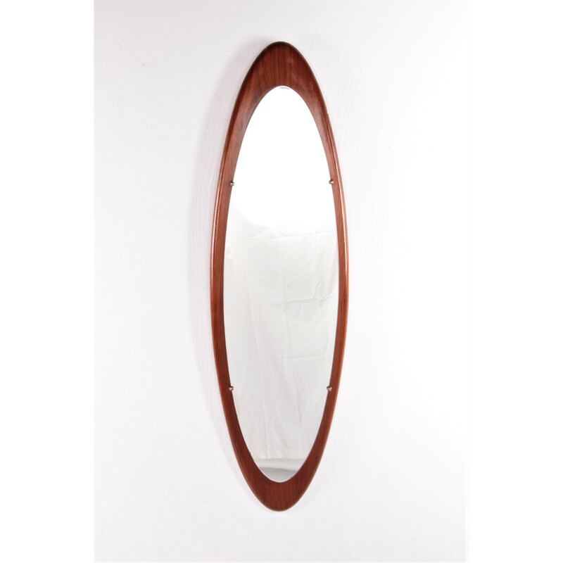 Mid century teak mirror by Franco Campo and Carlo Graffi for Home, Italy 1960s