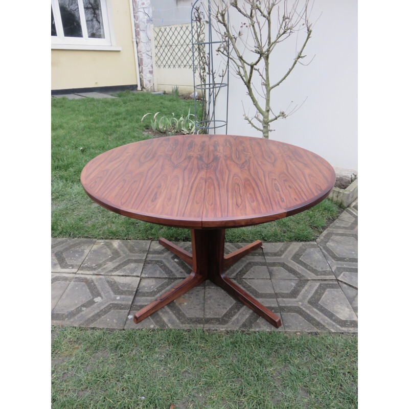 Round extendable Danish table in rosewood - 1960s