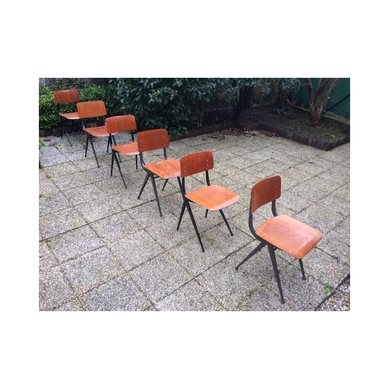 Marko wood and metal chairs, Friso KRAMER - 1960s