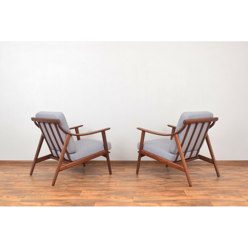 Paar Deense teakhouten fauteuils uit het midden van de vorige eeuw, Arne Hovmand-Olsen voor Mogens Kold, 1960
