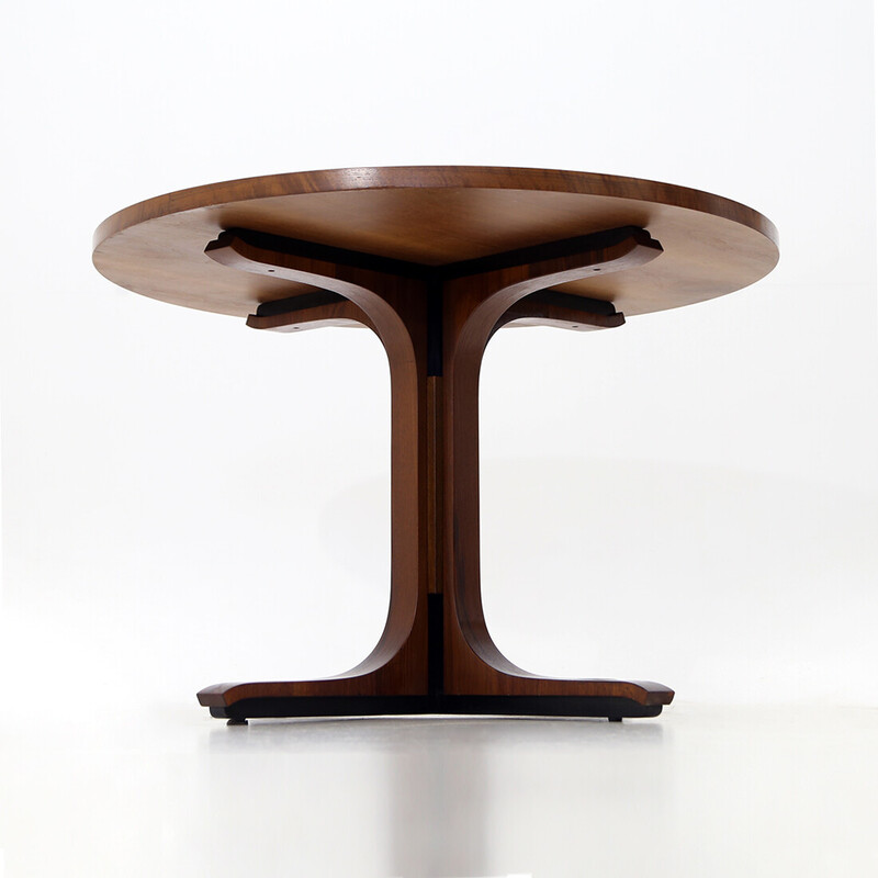 Vintage ronde houten tafel van Giovanni Ausenda voor Stilwood, 1960