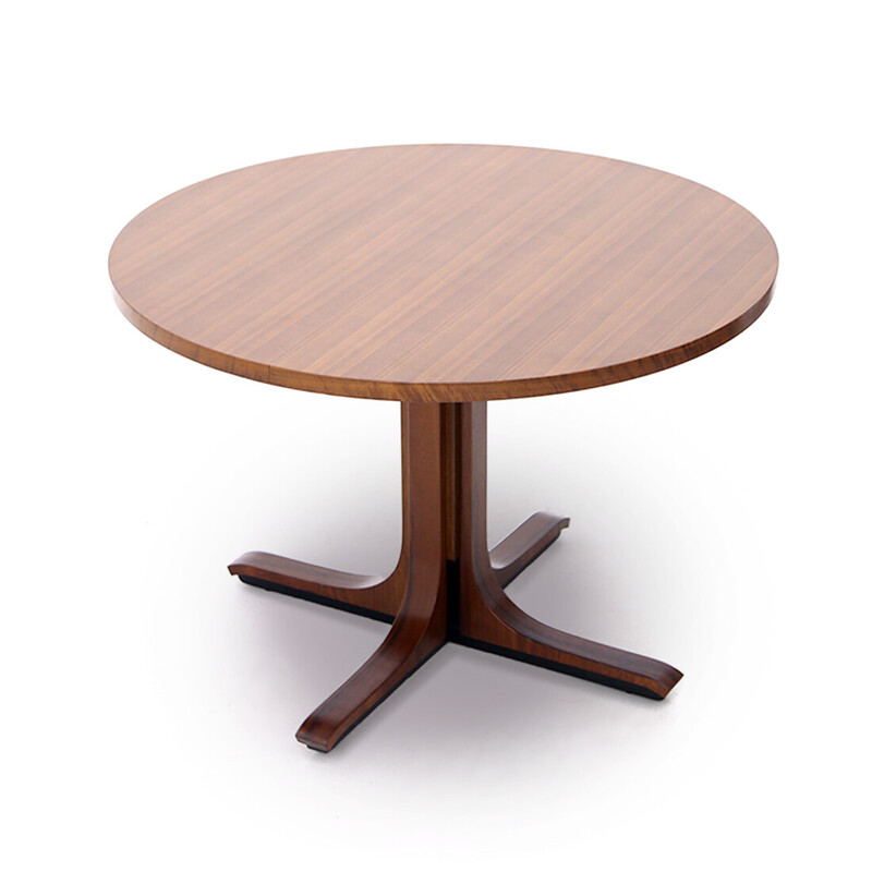 Vintage ronde houten tafel van Giovanni Ausenda voor Stilwood, 1960