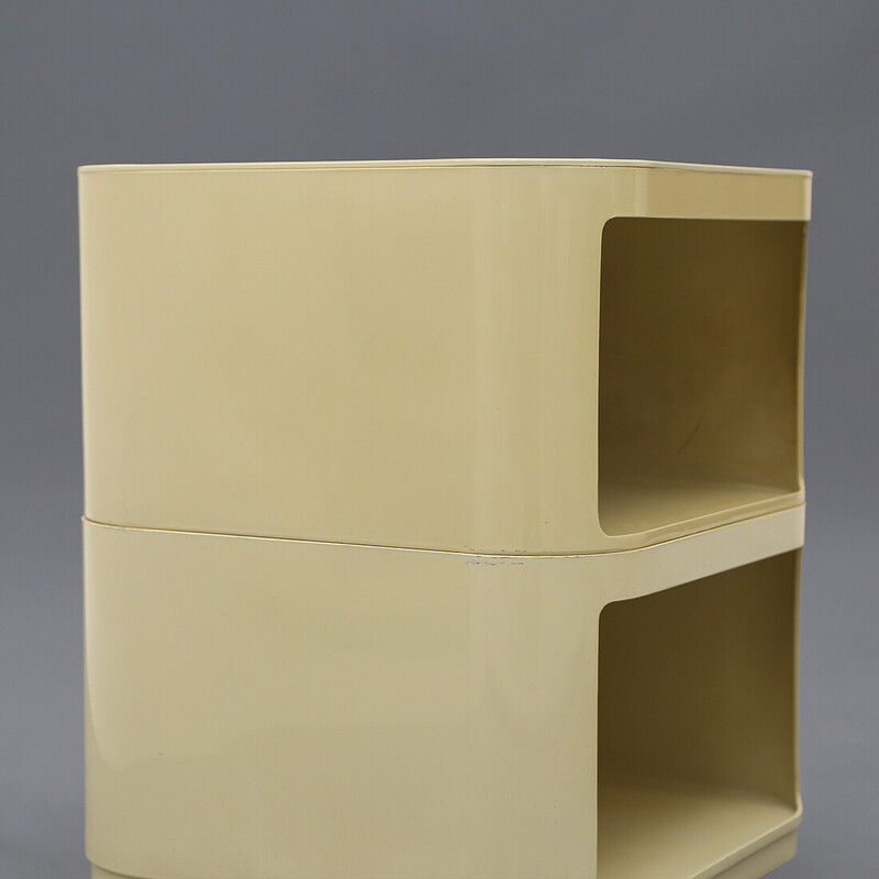Par de mesas de cabeceira quadrada vintage de Anna Castelli Ferrieri para Kartell, 1960