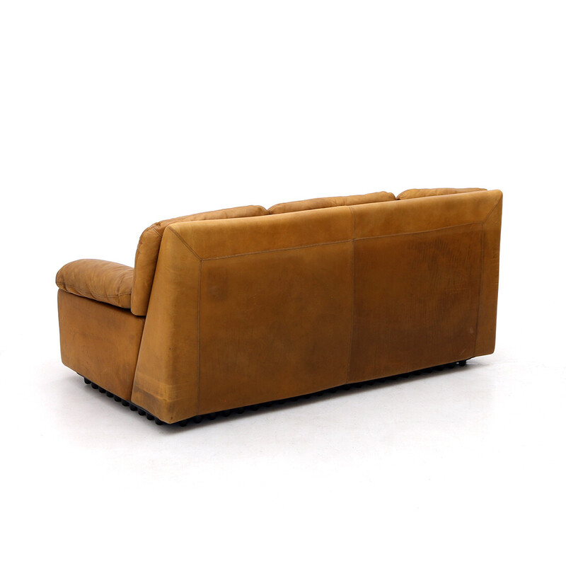 2-zits vintage sofa "Bonheur" in leder van Ammannati en Vitelli voor Brunati, 1970