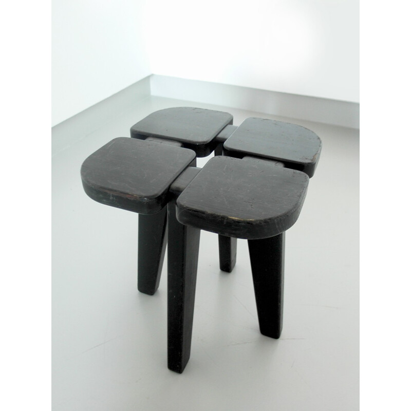 Stockmann Ab black stained pine stool, Lisa JOHANSSON-PAPE - 1950s