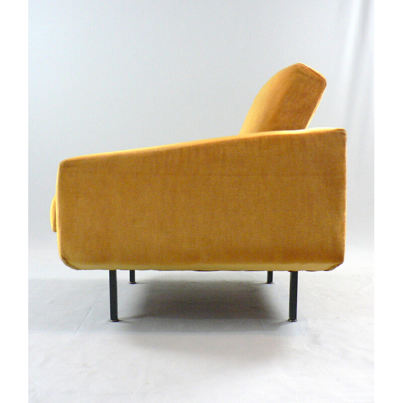Pair of yellow velvet armchairs - 1950s