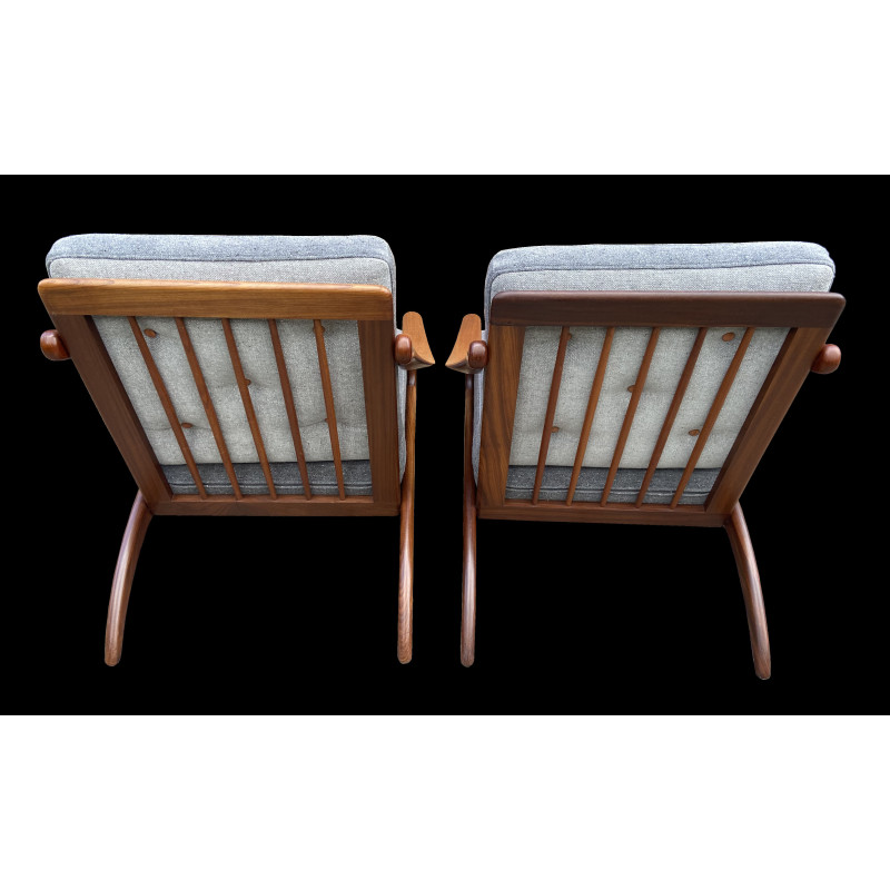 Paar vintage "Lean Back" fauteuils door Arne Hovmand Olsen voor p.Mikkelsen, Denemarken 1957