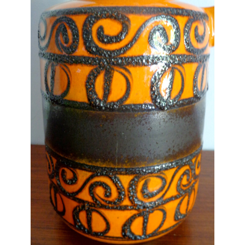 German vase in orange ceramic - 1960s