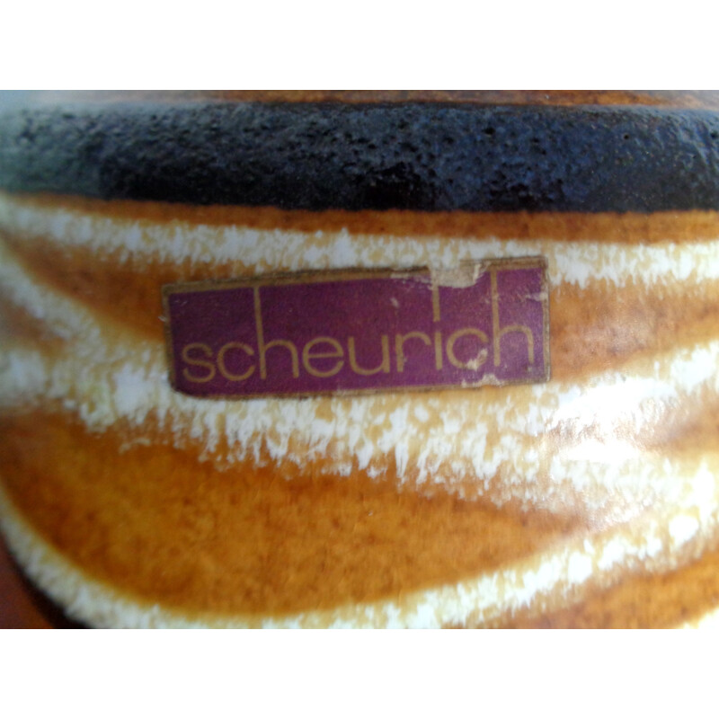 German Scheurich vase in brown ceramic - 1960s