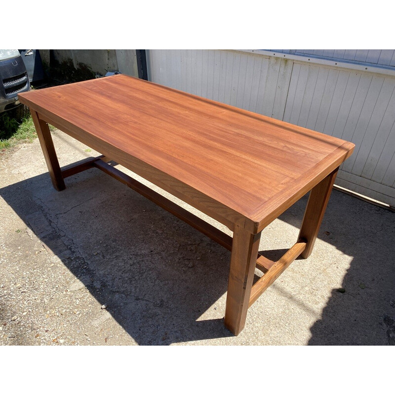 Vintage solid oakwood farm table, 1980