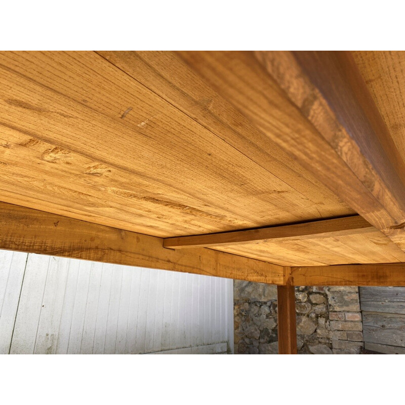 Vintage solid oakwood farm table, 1980