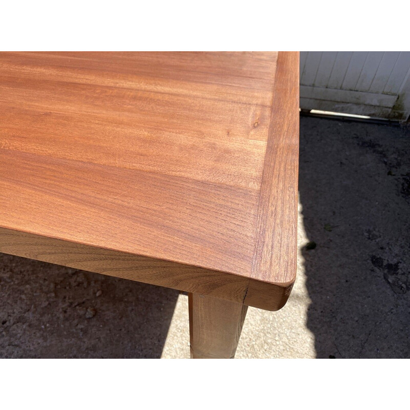 Table de ferme vintage en chêne massif, 1980