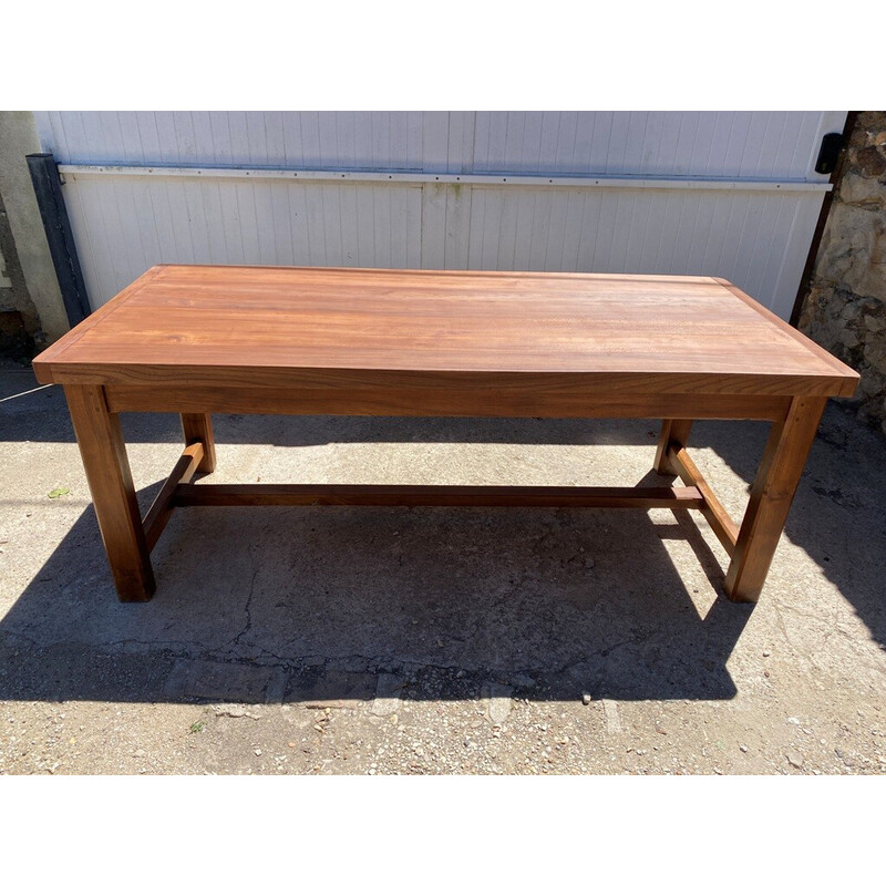 Vintage solid oakwood farm table, 1980