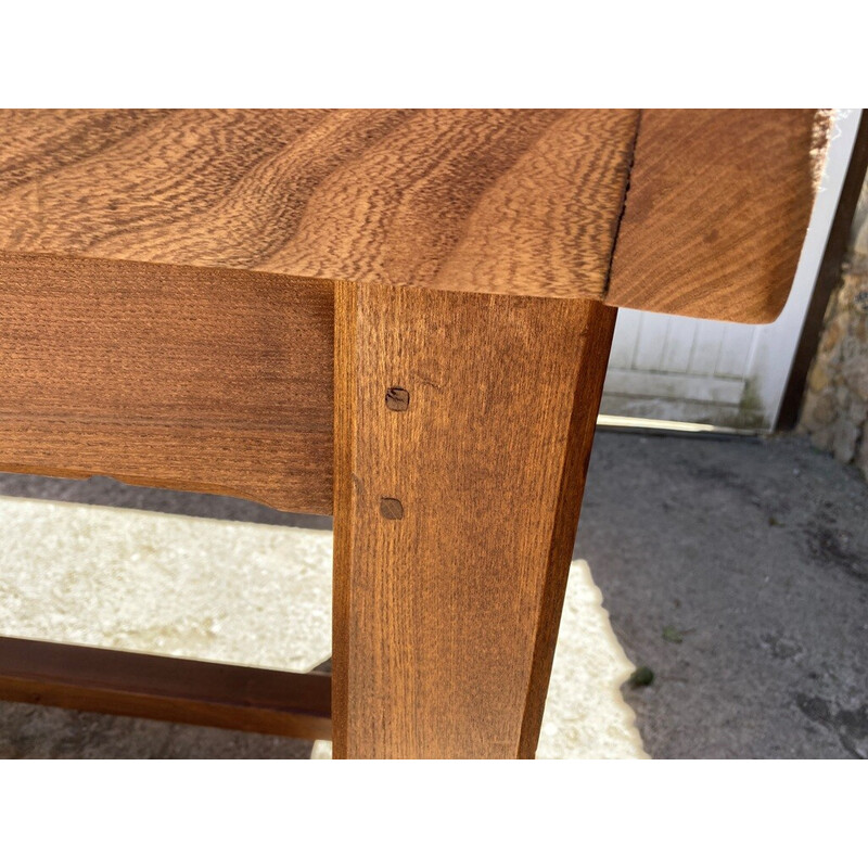 Vintage solid oakwood farm table, 1980