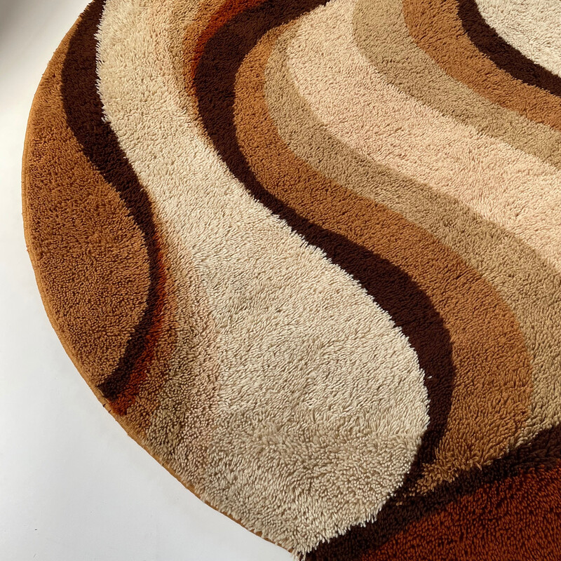 Vintage "Wave" High Pile Rya Rug de Prinstapijt Desso, Holanda 1970