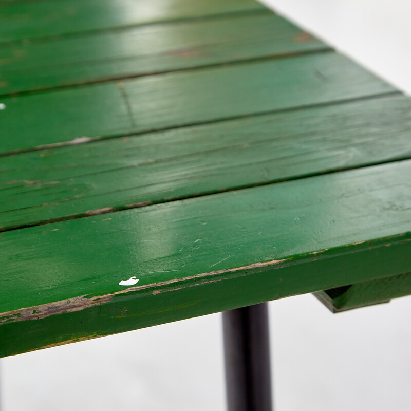 Vintage-Gartentisch aus Holz und Metall