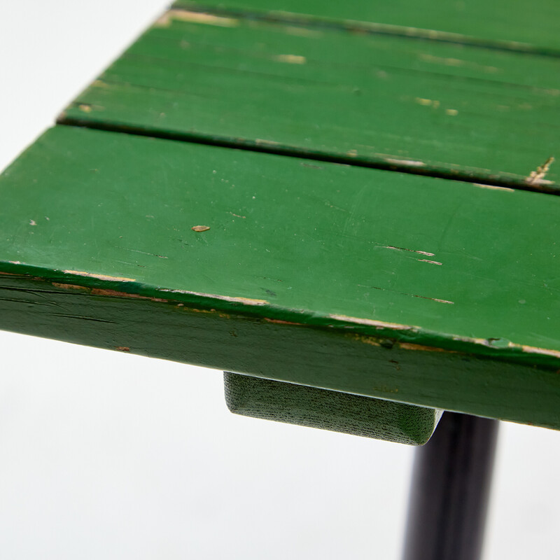 Tavolo da giardino vintage in legno e metallo