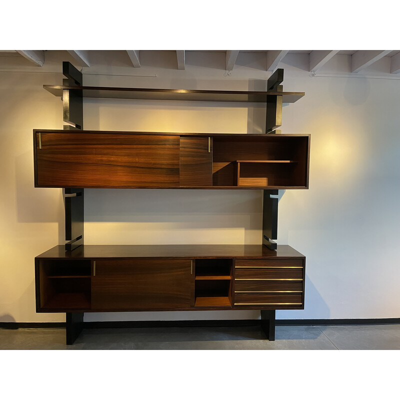 Vintage modular wall unit in rosewood model "Extenso" by Amma Torino, Italy 1960s