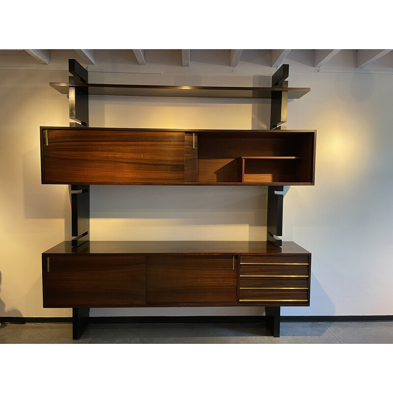 Vintage modular wall unit in rosewood model "Extenso" by Amma Torino, Italy 1960s