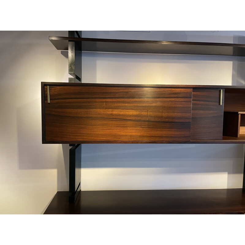 Vintage modular wall unit in rosewood model "Extenso" by Amma Torino, Italy 1960s
