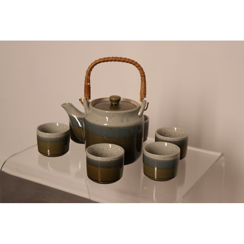 Servizio da tè vintage in ceramica fatta a mano, Belgio 1960