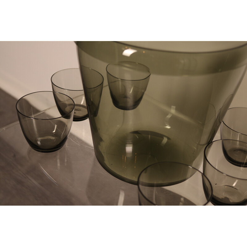 Schüssel und 6 Gläser im Vintage-Stil von W. Wagenfield für Wmf, Deutschland 1960