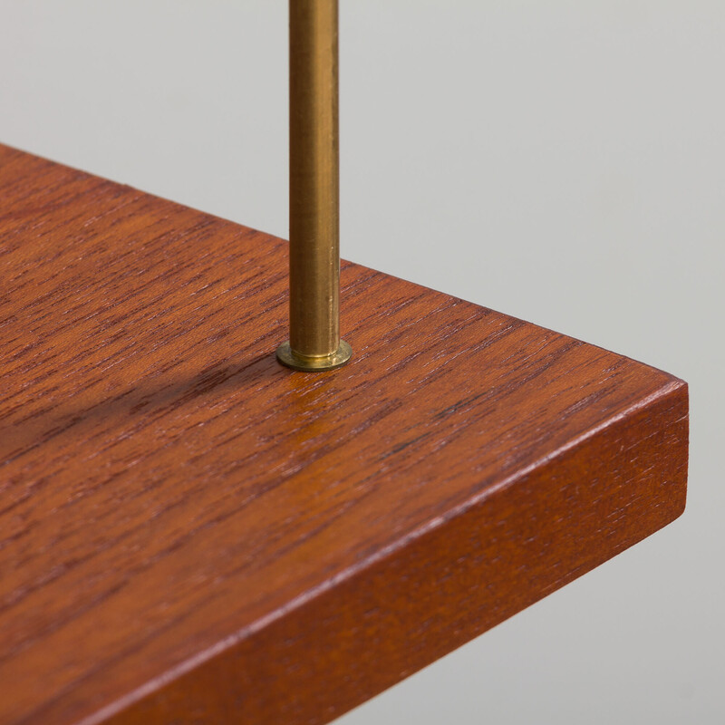 Set of 3 vintage hanging shelves in teak, 1960s