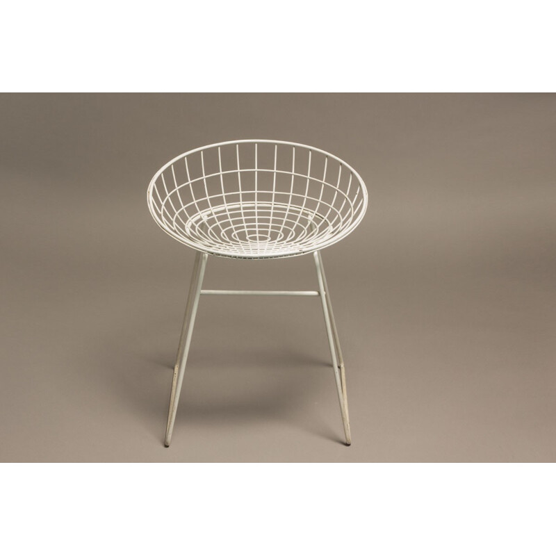 Pastoe "KM05" stool in white iron, Adriaan DEKKER & Cees BRAAKMAN - 1950s