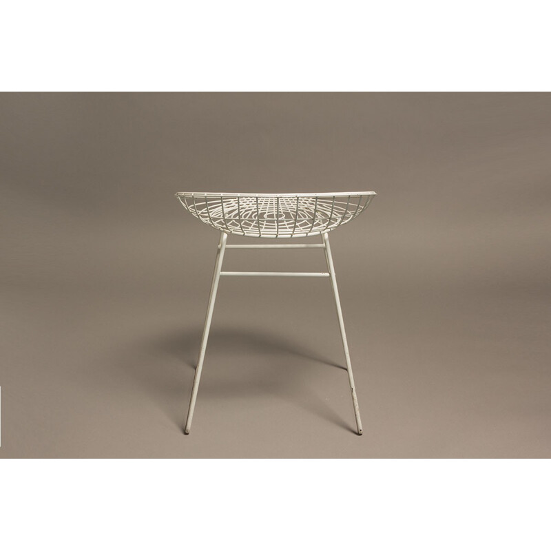 Pastoe "KM05" stool in white iron, Adriaan DEKKER & Cees BRAAKMAN - 1950s