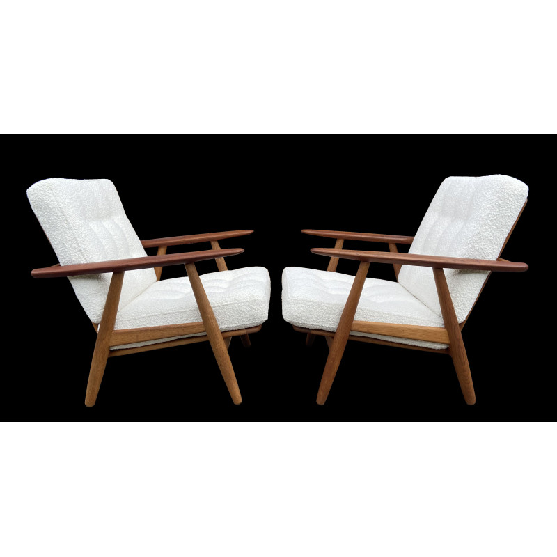 Pareja de sillones vintage Cigar Ge240 de Hans Wegner para Getama