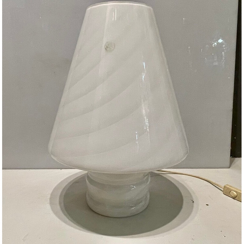 Lampe de table vintage en verre de Murano par Venini