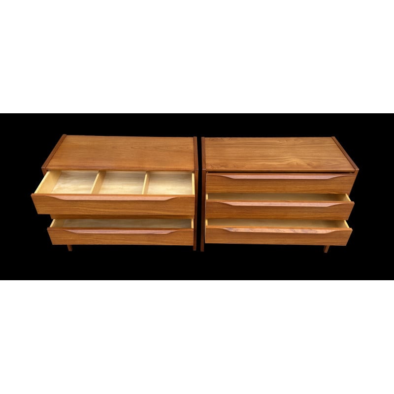 Pair of vintage teak chest of drawers by Kai Kristiansen