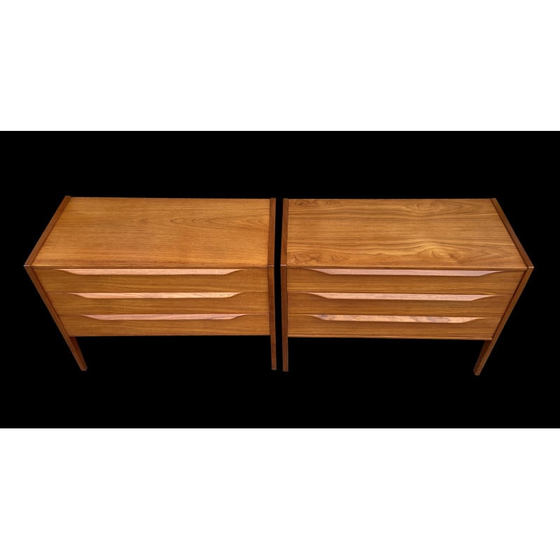 Pair of vintage teak chest of drawers by Kai Kristiansen