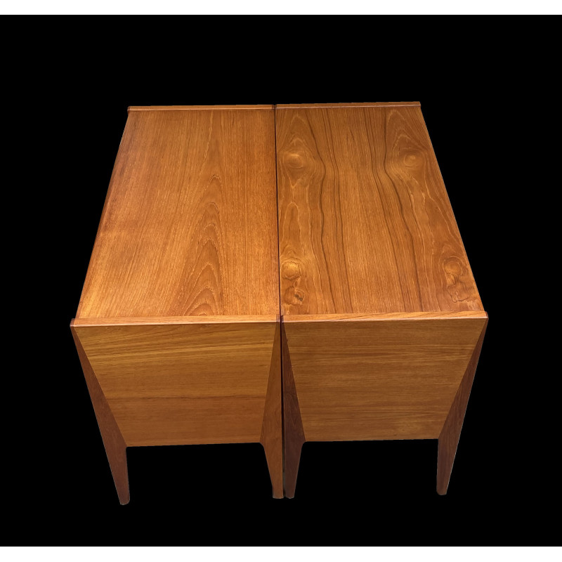 Pair of vintage teak chest of drawers by Kai Kristiansen