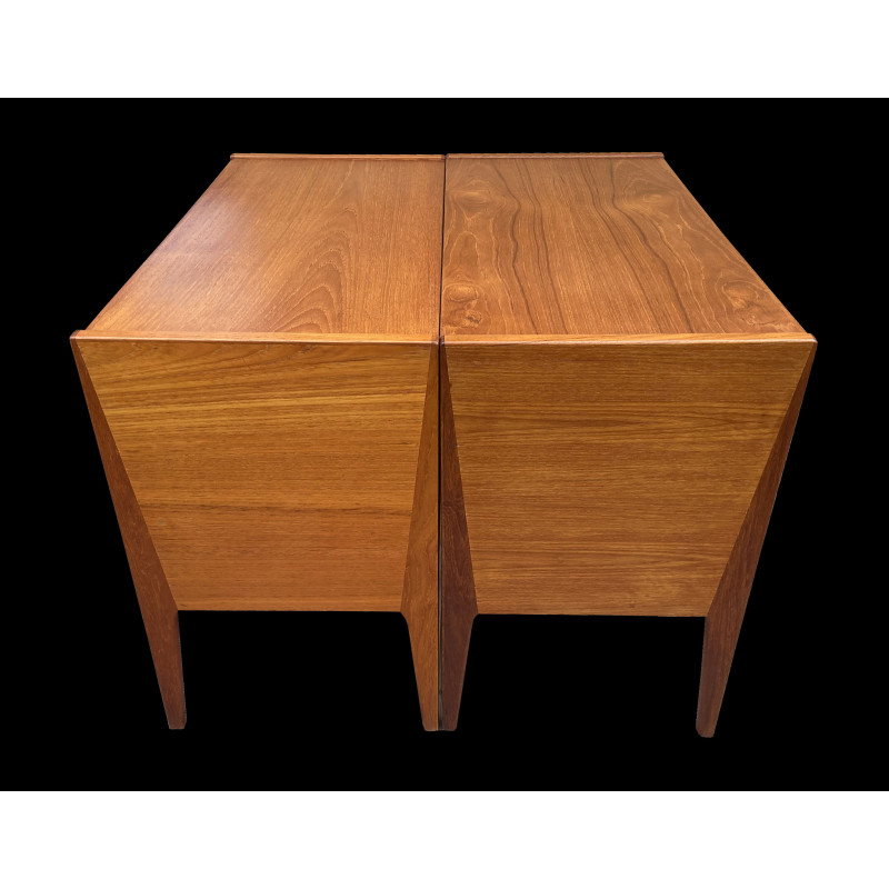 Pair of vintage teak chest of drawers by Kai Kristiansen