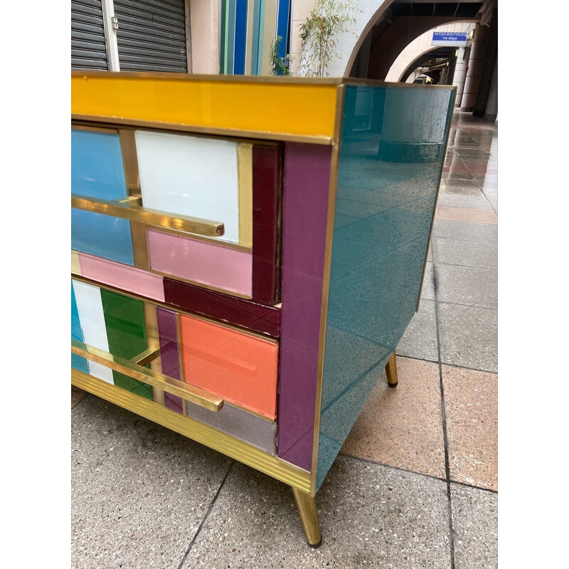 Pair of vintage colored night stands, Northern Italy 1980