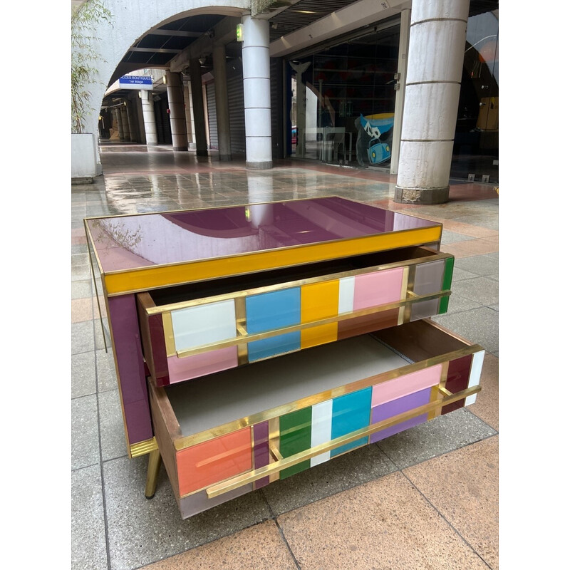 Pair of vintage colored night stands, Northern Italy 1980