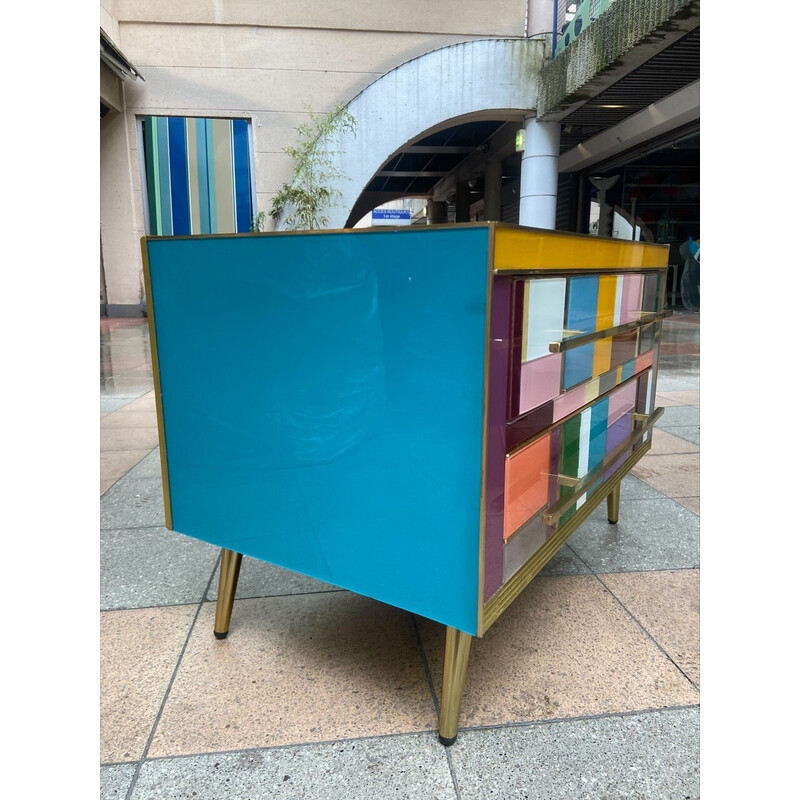 Pair of vintage colored night stands, Northern Italy 1980