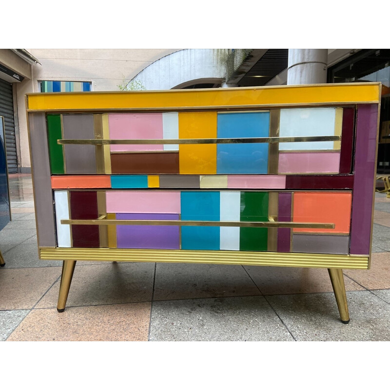 Pair of vintage colored night stands, Northern Italy 1980