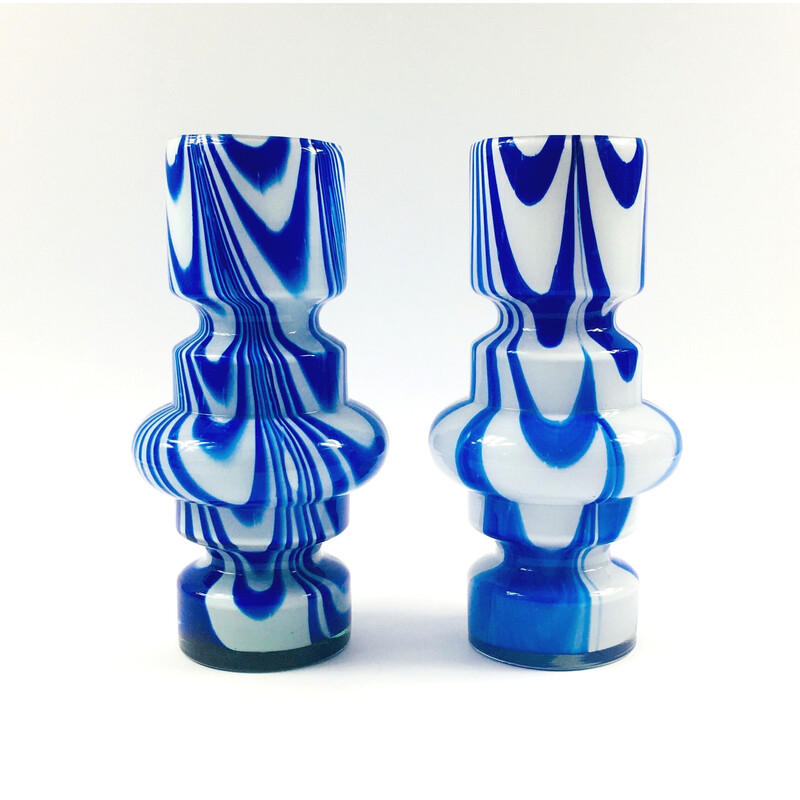 Ein Paar Vintage-Vasen aus Muranoglas von Carlo Moretti, Italien 1970