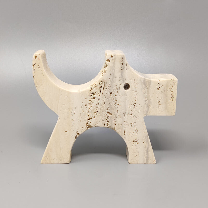 Vintage travertine sculpture by Enzo Mari for F.lli Mannelli, Italy 1970s