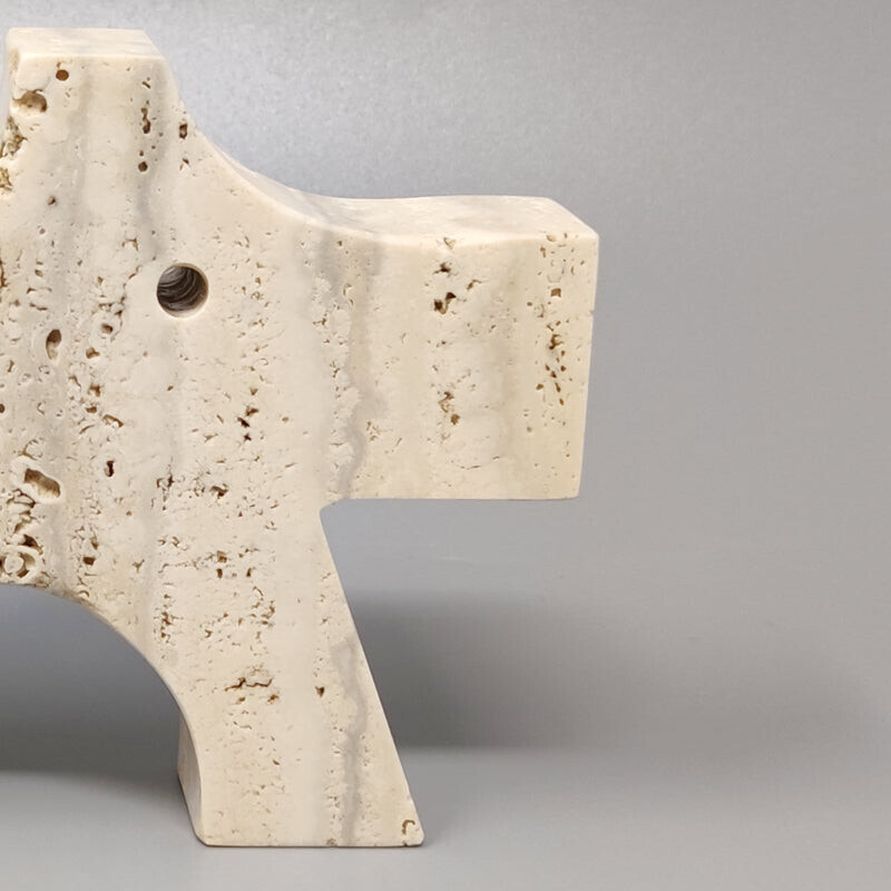 Vintage travertine sculpture by Enzo Mari for F.lli Mannelli, Italy 1970s