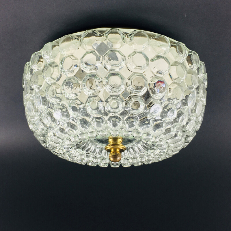 Vintage bubbelglas plafondlamp door Helena Tynell voor Limburg, Duitsland 1960